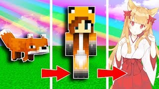 КАК МЕНЯЛАСЬ ДЕВУШКА ЛИСА И ЕЁ ЖИЗНЕННЫЙ ЦИКЛ В МАЙНКРАФТ! ЛЕСНАЯ ЛИСИЧКА MINECRAFT МУЛЬТИК