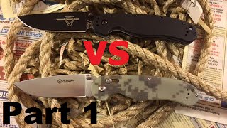 Edge Retention Test! - Ganzo G727M 440C vs Ontario Rat 1 AUS-8 Steel (part-1)
