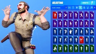 *NEW* Fortnite Chief Hopper Stranger Things Skin Outfit Showcase with All Dances & Emotes
