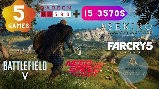 RX 580 8GB + i5 3570S - Test 5 Games - Ultrra Settings - 1080P