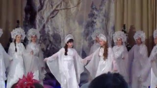 Хоровод "Лествица" п. Иноземцево рождество 2015 .Танец "Зима" .Храм Усекновения Иоанна Предтечи