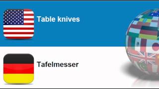 Learn German vocabulary #Topic = Cutlery