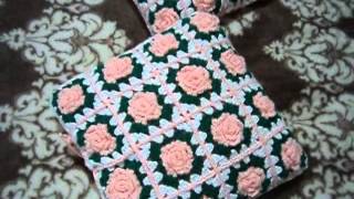 Вязаные чехлы на подушки.  Crochet Pillow Covers. עבודת יד