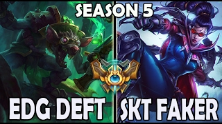 Deft vs Faker - Twitch vs Vayne ADC Ranked Challenger Korea