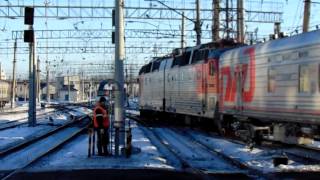Отправление ЧС7-273 с поездом №122У Оренбург — Екатеринбург