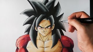 Cómo Dibujar a Goku SSJ4 paso a paso | Dragon Ball GT | ArteMaster