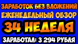 Заработок без вложений лучшие сайты еженедельный обзор №34