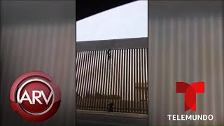 En video: Inmigrantes saltan fácilmente muro fronterizo de Trump | Al Rojo Vivo | Telemundo