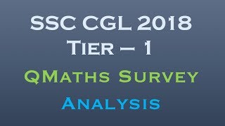 SSC CGL 2018 Tier 1 Marks Survey Analysis Summary by QMaths