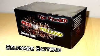 selfmade 20 Schuss Batterie Cake FAIL Batterie schießt wild um sich [HD]
