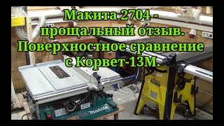 Макита 2704 - прощальный отзыв. Поверхностное сравнение с Корвет-13М.