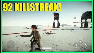 Star Wars Battlefront 2 - Princess Leia using her aimbot for a 92 killstreak! We won too fast XD
