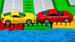 Мультфильм Машинки строят мост Грузовик, Полиция, конструктор 297 Серия Мир Машинок Видео для детей