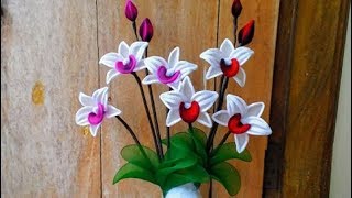 How to make nylon flower (Orchid) Cattleya flowers