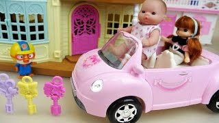 Secret key House and Baby doll car toys play