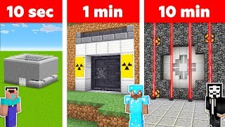 Minecraft SECURE BUNKER in 10 MIN, 1 MIN, 10 SECONDS CHALLENGE in Minecraft