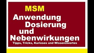 MSM Richtige Anwendung Dosierung Nebenwirkungen Wirkung Einnahme Schwefel