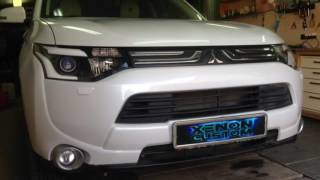 Тюнинг фар Mitsubishi Outlander / Замена линз / установка ДХО