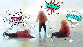 ⛸ ТАНЯ ВПЕРВЫЕ на КОНЬКАХ! ? ЗАНЯТИЕ с ТРЕНЕРОМ на КАТКЕ! ЛАВИНА ДНЕПР❄