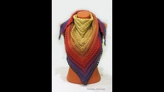 Шаль крючком. Подробный мастер класс. Часть 1. Crochet shawl. Master Class. Part 1.