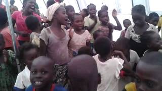 A rare moment of joy for children displaced by violence in Bambari, Central African Republic
