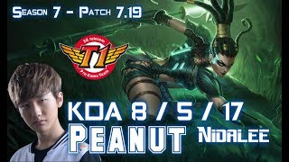 SKT T1 Peanut NIDALEE vs SEJUANI Jungle - Patch 7.19 KR Ranked
