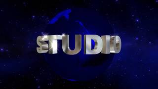 Футаж для начала фильма с 3D серебряными титрами: STUDIO на фоне планеты Земля и Вселенной