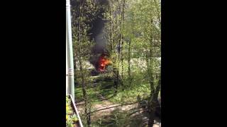 В Питере сгорел автобус 14.05.12