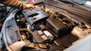 2011 Kia Rio starter motor removal and installation