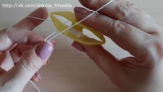 Как сплести узел фриволите челноком как сделать кольцо фриволите