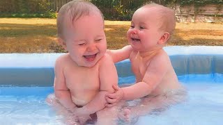 Baby Siblings Playing and Laughing Together