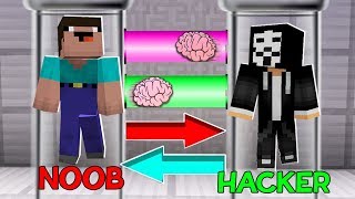 Minecraft NOOB vs PRO : BRAIN EXCHANGE! NOOB BECAME a HACKER in Minecraft! Animation!