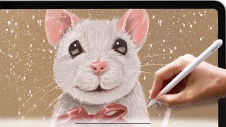 ? Символ 2020 года. Рисую новогоднюю открытку в Procreate на iPad Pro | Уроки рисования на iPad
