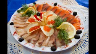 Рыбные нарезки на ПРАЗДНИЧНЫЙ  стол .