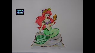 Как нарисовать РУСАЛОЧКУ АРИЕЛЬ/168/How to draw the little MERMAID ARIEL