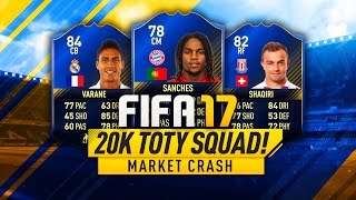 FIFA 17 CHEAP 20K TOTY MARKET CRASH SQUAD BUILDER! - FIFA 17 ULTIMATE TEAM