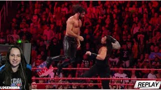 WWE Raw 2/19/18 Seth Rollins vs Roman Reigns GAUNTLET 1