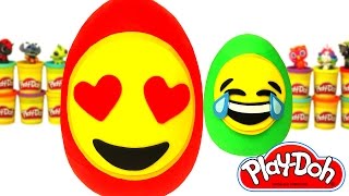 2 Huevos Sorpresas Gigantes de Emoji en Español de Plastilina Play Doh