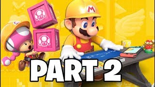 Super Mario Maker 2 - Story Mode Walkthrough Part 2 Rebuilding Main Hall (Nintendo Switch)