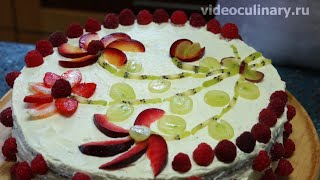 Торт Лёгкий с творожным кремом - Рецепт Бабушки Эммы