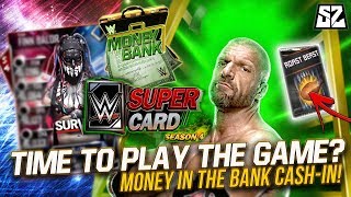 TIME TO PLAY THE GAME? FIRST SEASON 4 MONEY IN THE BANK CASH IN!! NEW PACK? | WWE SuperCard S4