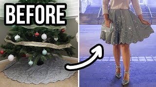 Christmas Tree Skirt Transformation | DIY Holiday Skirt