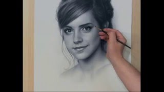 Speed Drawing Portrait Emma Watson. Рисование портрета Сухая кисть