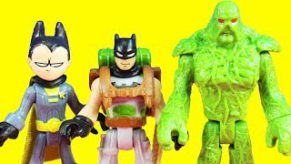 Imaginext Teen Titans Go Robin & Batmobile And Swamp Thing Rescue Batman From Steppenwolf