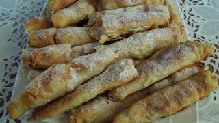 РЕЦЕПТ,РЕЦЕПТ РУЛЕТИКОВ С ЯБЛОКАМИ ИЗ ТЕСТА ФИЛО