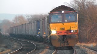 CYCLIC TOP! Near UK Train Derailment, Freight Train bounces out of control.