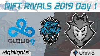 C9 vs G2 Highlights Rift Rivals Day 1 NA EU 2019 Cloud9 vs G2 Esports by Onivia