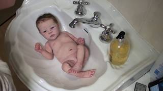 Bathing Baby Bunny - 19" Silicone Baby Bunny #2 of 6 by An Huang