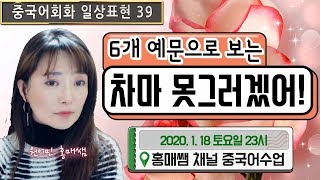 중국어공부 39 차마 못그러겠어! 6개 예문으로 보는 일상표현ㅣ이모티콘 중국어표현ㅣ원어민 홍매쌤