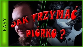Jak trzymac kostke piorko, ustawienie kostki - Lekcja gry na gitarze